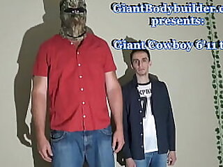 The Giant Cow boy&comma; 6'11" tall beefy Cowboy dominate&comma; lift & fuck his boyfriend