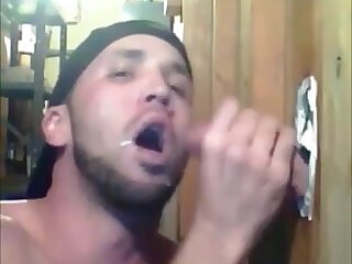 Compilation of guys cumming at a glory hole