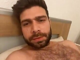 Syrian man jerking his big dick