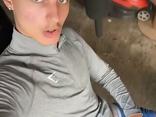 Sexy blond teen shows boner in his Calvin Klein boxer