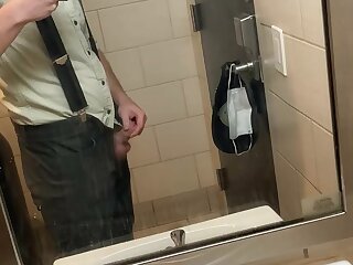 Jerking off his little dick