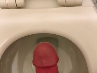 Blowing a nice big load in the bathroom