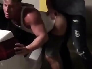 Muscle butt fucked in a parking lot