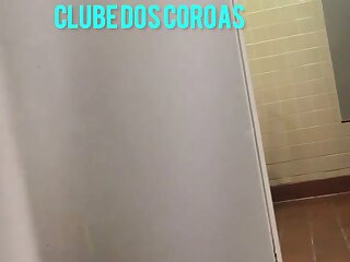 Fat cocktail dad at the urinal