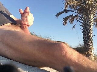 Enjoying time at the beach self pleasure