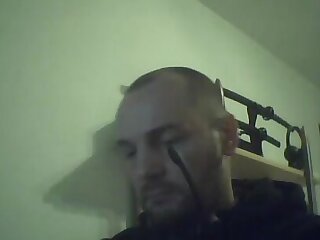 Hairy wanker straight guy cums on cam