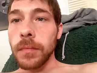 He jerks off his bushy cock and cums on his hairy stomach