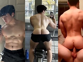 young athlete gives his muscular ass