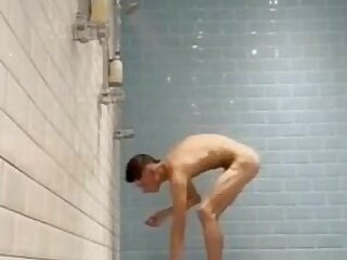 Shower and tossing of in the gym shower no one around boys porn