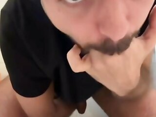 Ordered my lebanese faggot to gag himself on cam. He's a good obedient boy