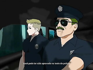 &lpar; Gay &rpar; Coroa Tenente da Policia gosta de sentar na rola dos novatos - Gay Bara Yaoi