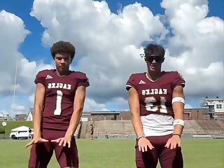 Watch these football teammates.