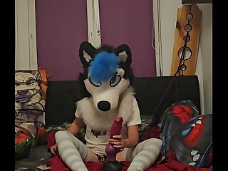 Fursuit Femboy fuck by Bad Dragon Rex XL