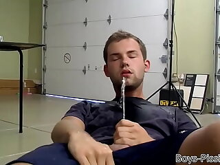 Submissive Preston Ettinger pissed on and ass fucked in 3way