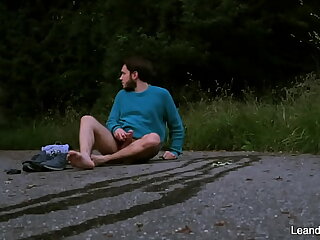 Caught taking a piss and jerking off outdoors - gay public exhibitionist