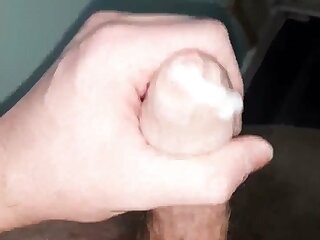 White dick tight foreskin cum