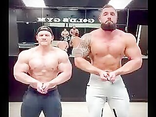 Caleb and Carson flexing