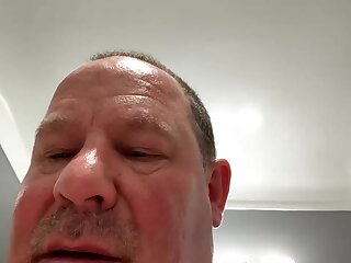 He jerks off one out and cums his load in the bathroom