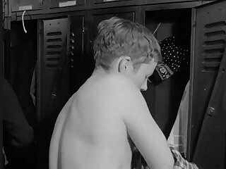 Student actors get naked for a locker and shower scene in a 1960s Canadian film. Mainly rear nudity. Hot ... stuff with lots of horseplay in the communal shower and washing each other's backs.