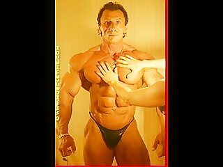 Photo Comes to Life! - Pec-oiling of Massive 90s Golden Era Bodybuilder