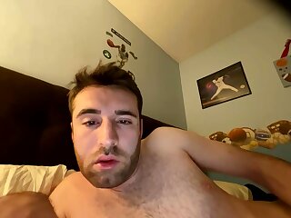 He jerks off in his room and flashes his hole and after all that he cums