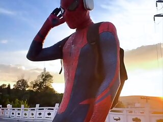 Watch this compilation of spiderman's in their suits having fun.