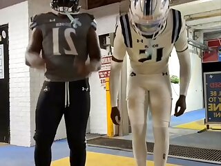Watch this compilation of some football players in their gear.