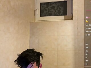 Gay hunk ballgag shower masturbate webcam