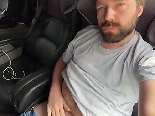 Bearded guy in car