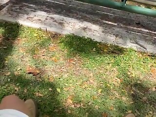 Jerking in park amphitheater