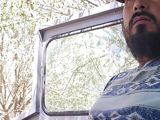 Trucker jerks his dick till he shoots