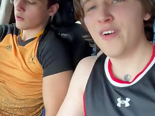 Playing in a car cam boys porn