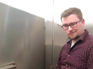 Sexy Young otter is cumming quick in public restroom - ThisVid.com