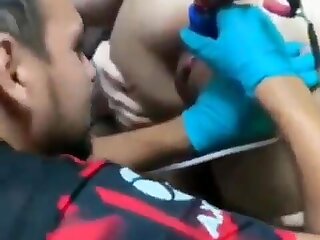 Latina gets an bullseye tatted around her anus - ThisVid.com