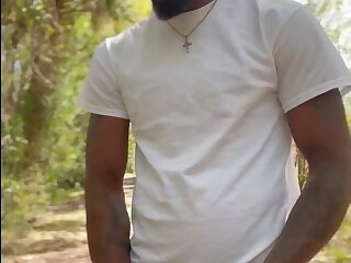 FINE Bald Black Stud *NUTS* on a Forest Trail ! - ThisVid.com