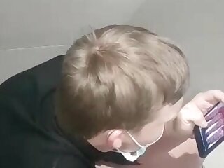 Spy for boy jerking in the public toilet #5