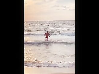 Bodybuilder Logan Foote emerging from the ocean ?