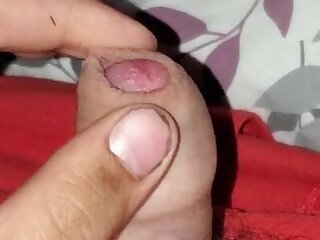 Playing with uncut dick / No cum