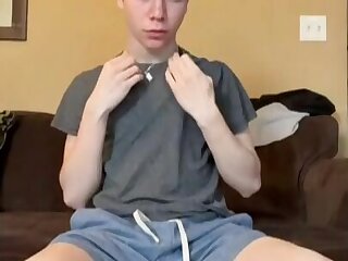 Cute boy wanks w/dildo after school twink porn