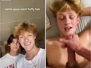 Blonde cute tiktoker let his friend cum in his face boys porn